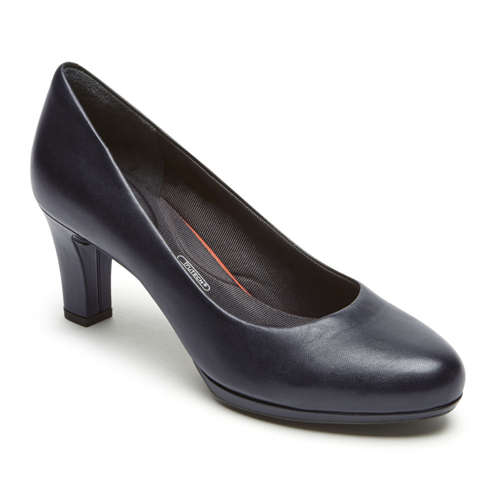 Rockport Womens Pumps Navy - Total Motion Leah - UK 104-DVKHGY